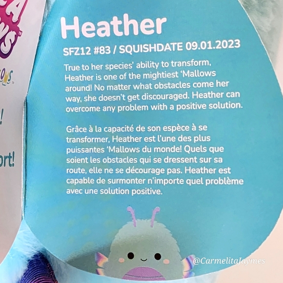 HEATHER 🪰 12" Blue Dragonfly FuzzAMallow w Irridescent Wings Squishmallow NWT - Picture 4 of 9